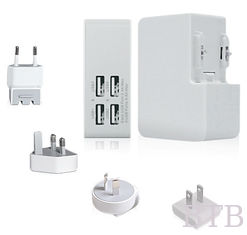 الصين الولايات المتحدة وصلة 4 محول USB عالمية محول سفر مصغر المزود