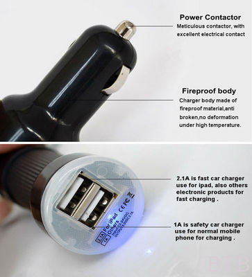 1A و 2.1A شاحن سيارة USB مزدوج المزود