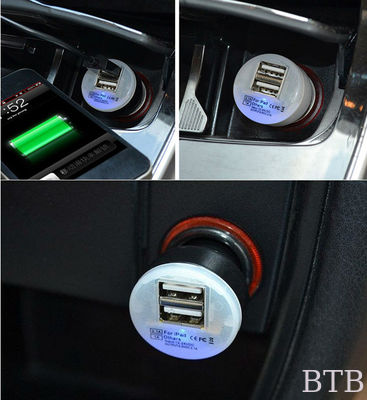 1A و 2.1A شاحن سيارة USB مزدوج المزود