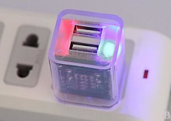 شاشة الشفافية لشاحن الشفافية شاحن مصغر رابط USB مؤشر LED 5V1A 5V 2.1A المزود