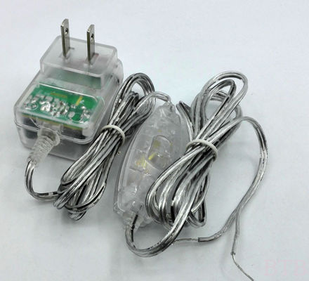 محول الشفافية 12V 1A 24V 0.5A 5V 1A 5v 2a الحالة الشفافية مع 304 مفتاح على كابل DC المزود