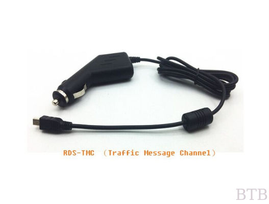 لون أسود 5V2A شاحن سيارة micro usb مع كابل RDS-TMC (قناة رسالة المرور1) المزود