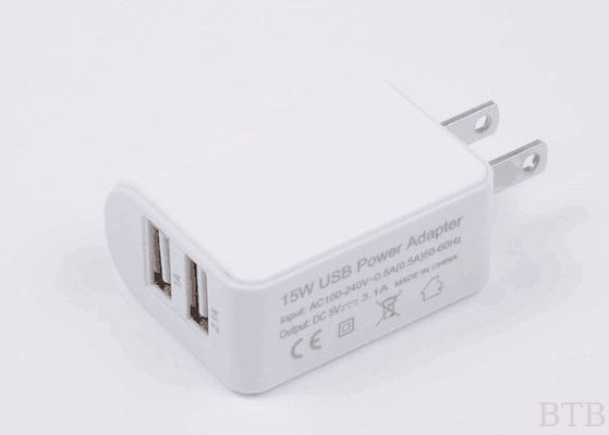شاحن سفر مزدوج USB 5V 1A 2.1A USB المزود