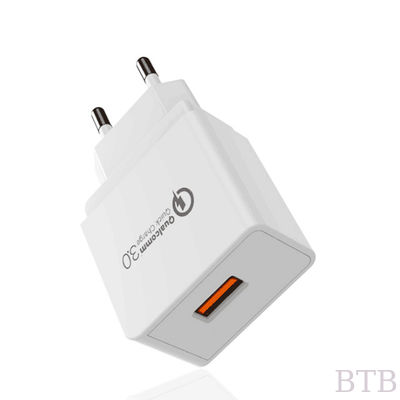 شاحن سفر USB شحن سريع 3.0 شاحن حائط 18W كوالكوم 3.0 محول طاقة USB المزود